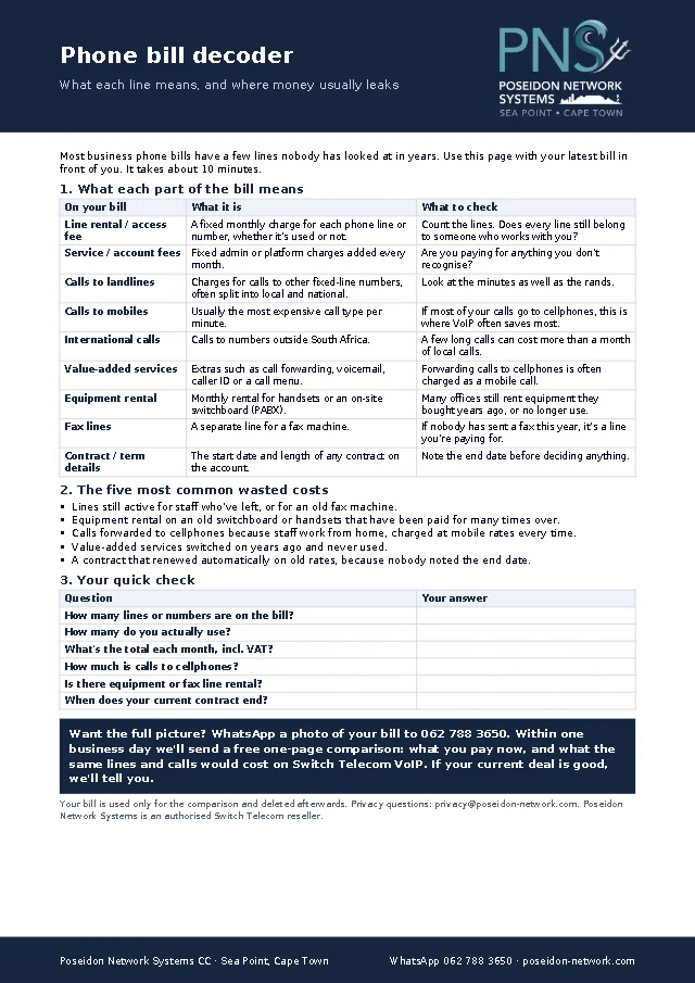 Page 1 of the Poseidon phone bill decoder
